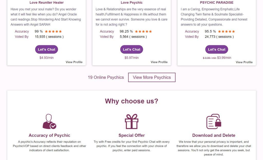 Psychic VOP Review: Not Enough Transparency 2 Psychic Vop Complaints
