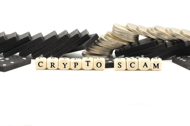 Crypto,Or,Cryptocurrency,Scam,Concept,With,Coins,And,Letter,Cubes cryptocurrency scams